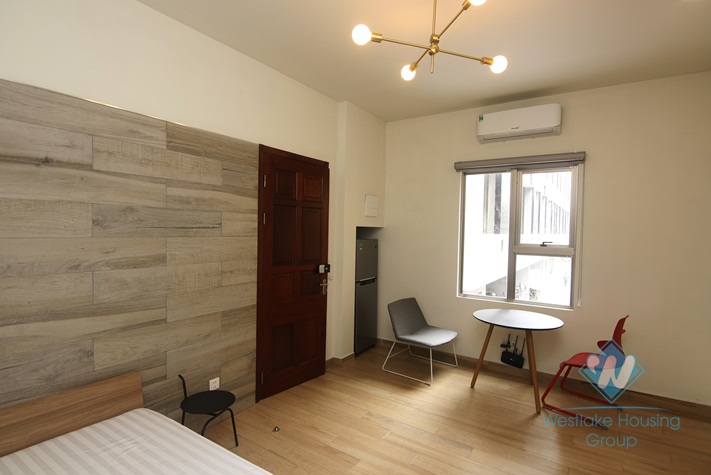 Clean and bright 1 bedroom apartment with simple design for rent in Doi Can Street, Ba Dinh District